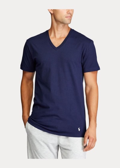 Playeras Polo Ralph Lauren Hombre Azul Marino / Rojos / Azul Rey Azules - Classic Wicking V-Neck 3-P